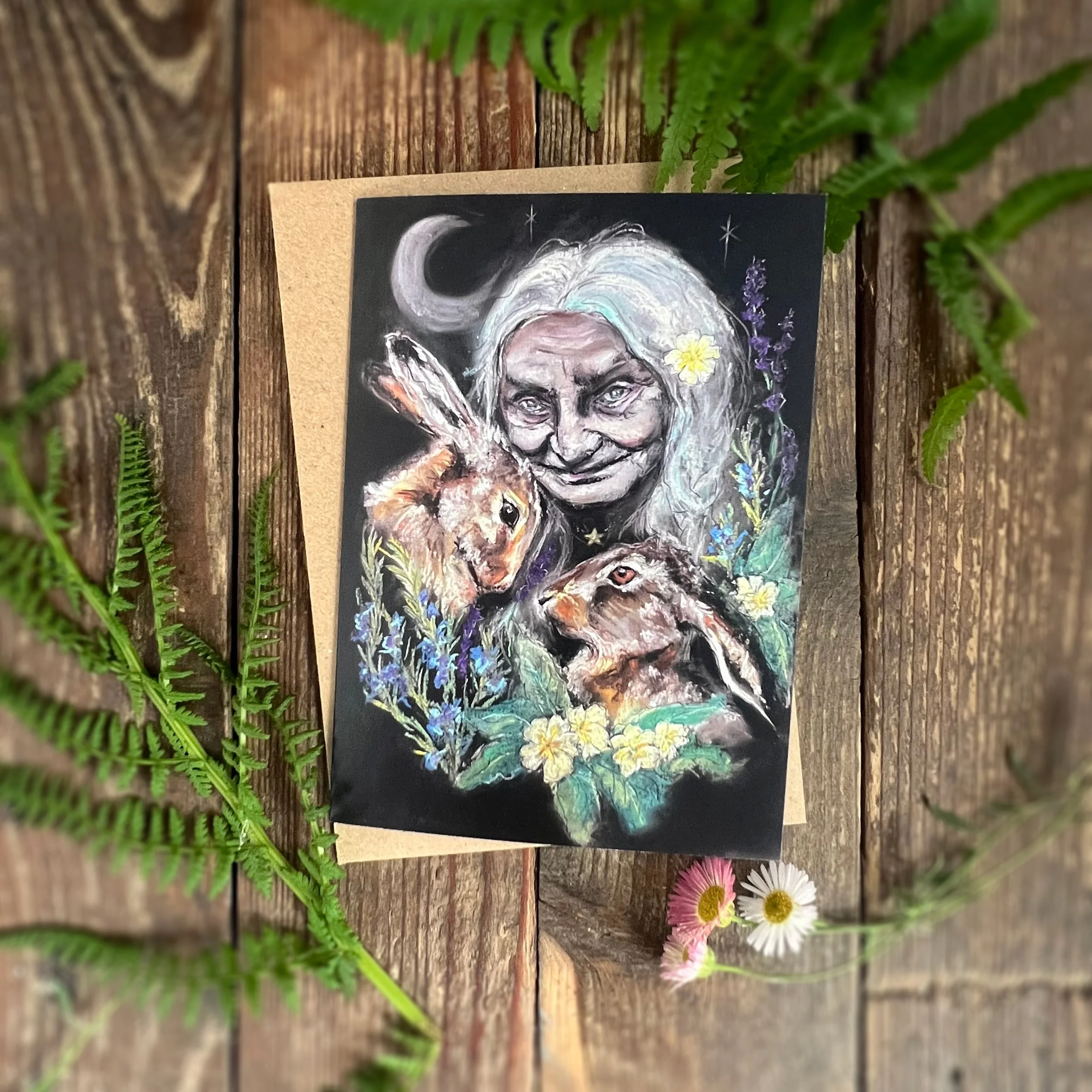 Ostara Grandmother Hare Witch greetings card.jpg
