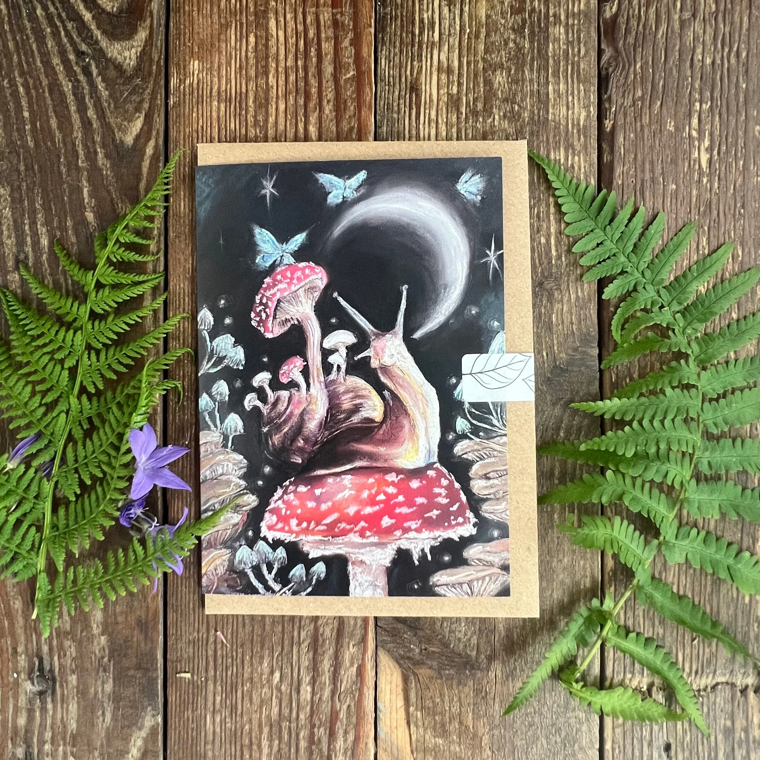 Seilcheag Snail mushroom A6 greetings card.jpg