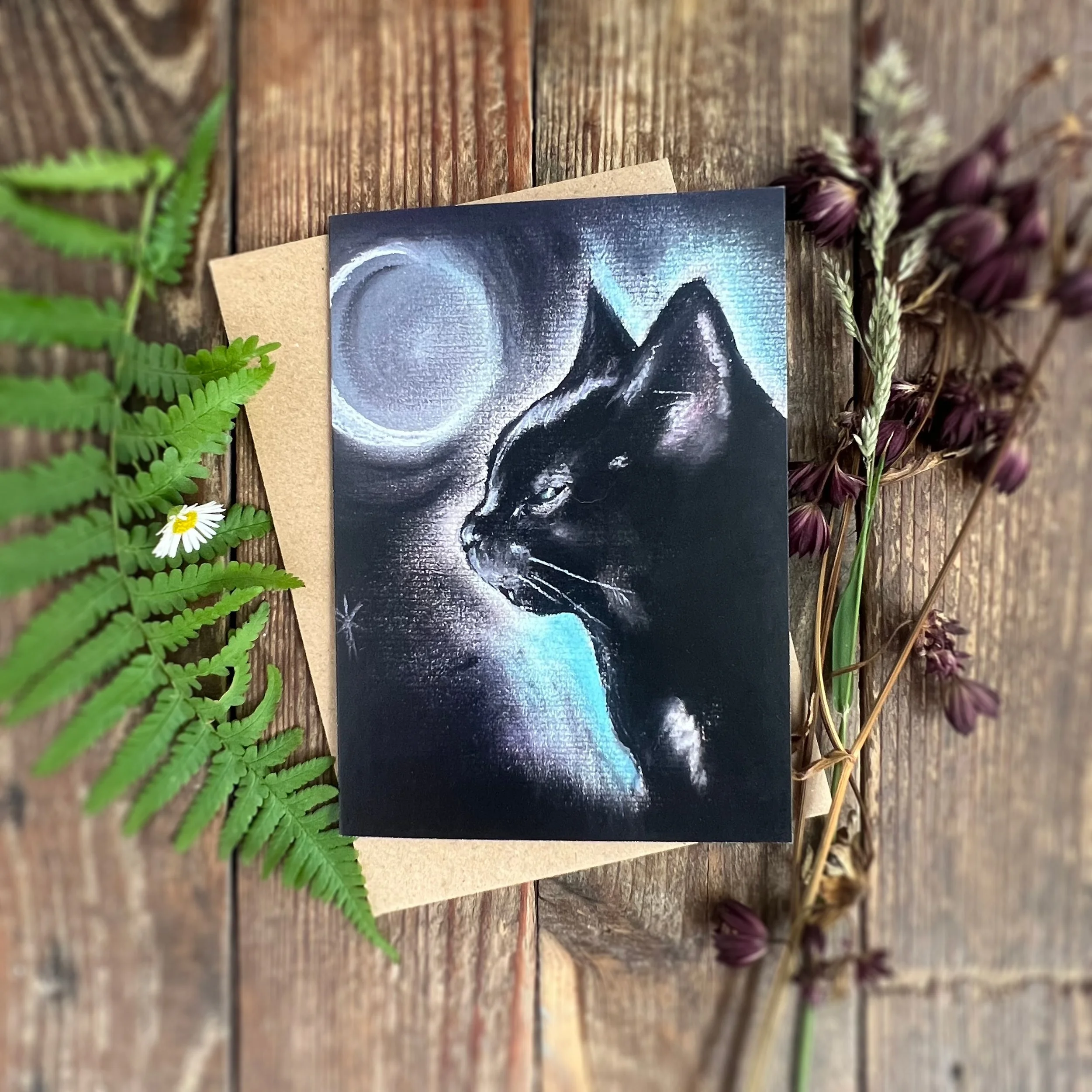 The familiar balck cat moon A6 greetings card.jpg