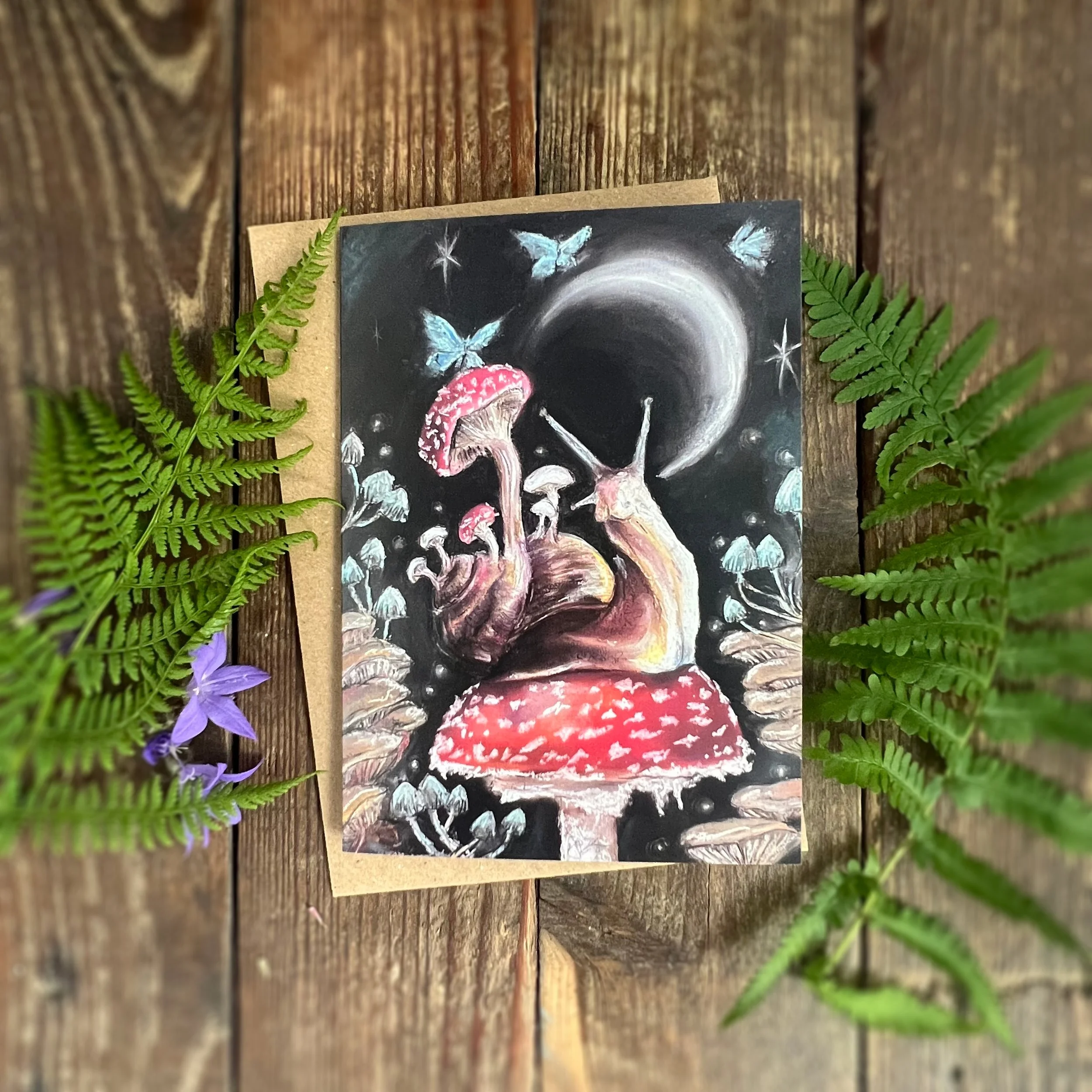 Seilcheag Snail mushroom greetings card.jpg