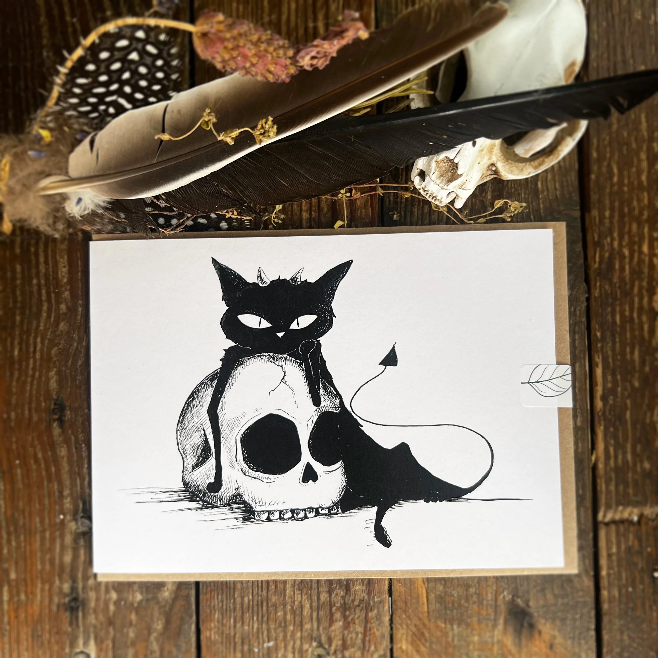 Millie and her skull greetings card.jpg