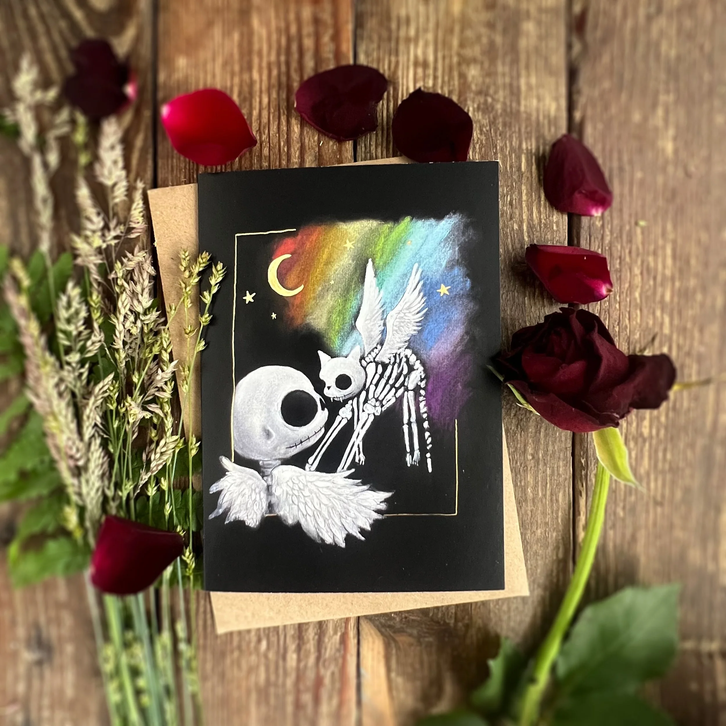My only Love Roger skeleton skelly cat greetings card.jpg