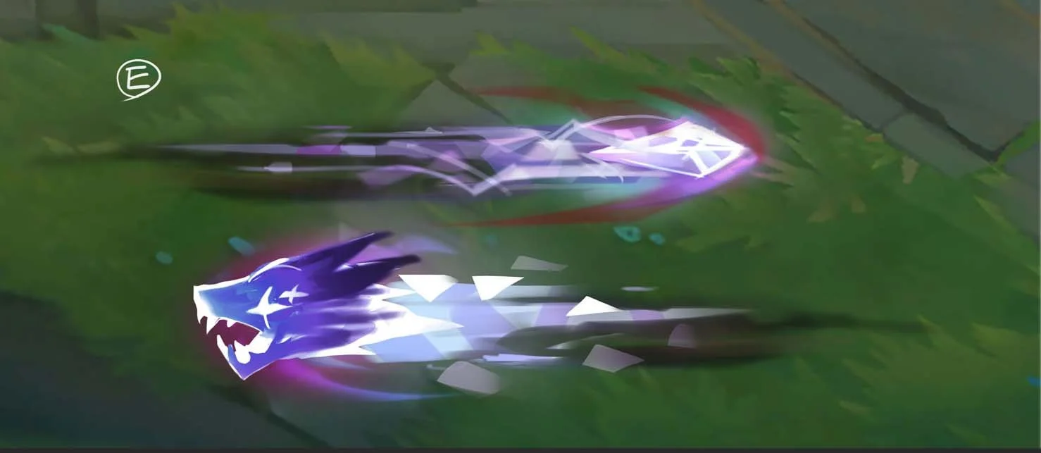 E Ability (Nevermove) VFX Concept - 
Swain launches a wave of power forward. It then returns to Swain and roots enemies it hits. Swain can then choose to pull all rooted champions closer. This ability has a shorter cooldown during Demonic Ascension.