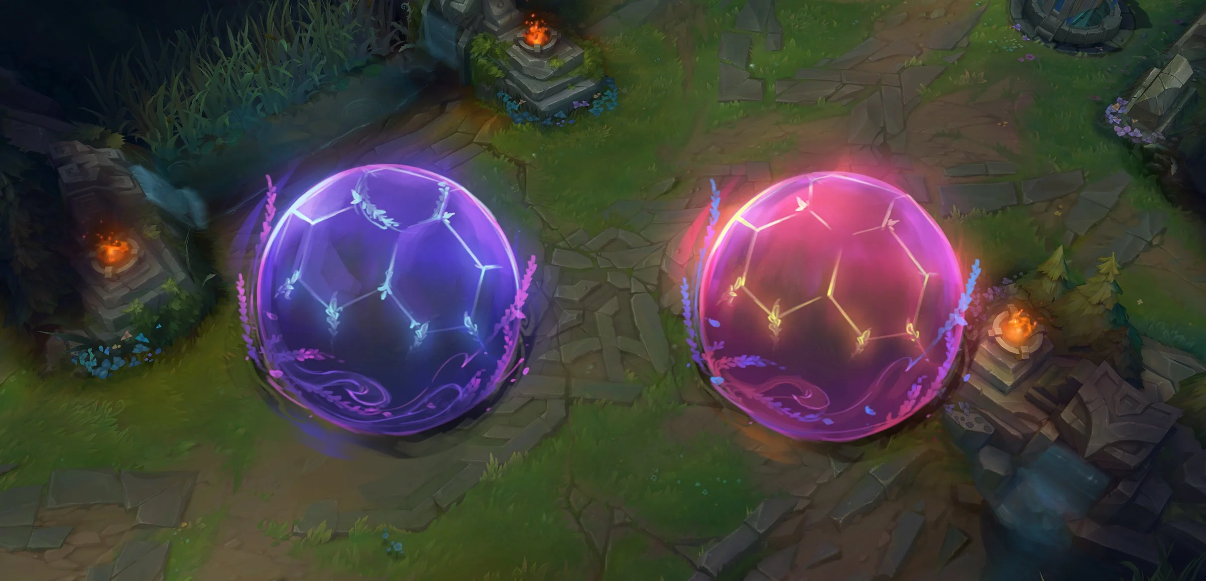VFX Concept E Ability (Black Shield) Base and Wyldbloom Forms - Morgana anoints an ally with a protective barrier, which absorbs magical damage and disabling effects until it is broken.