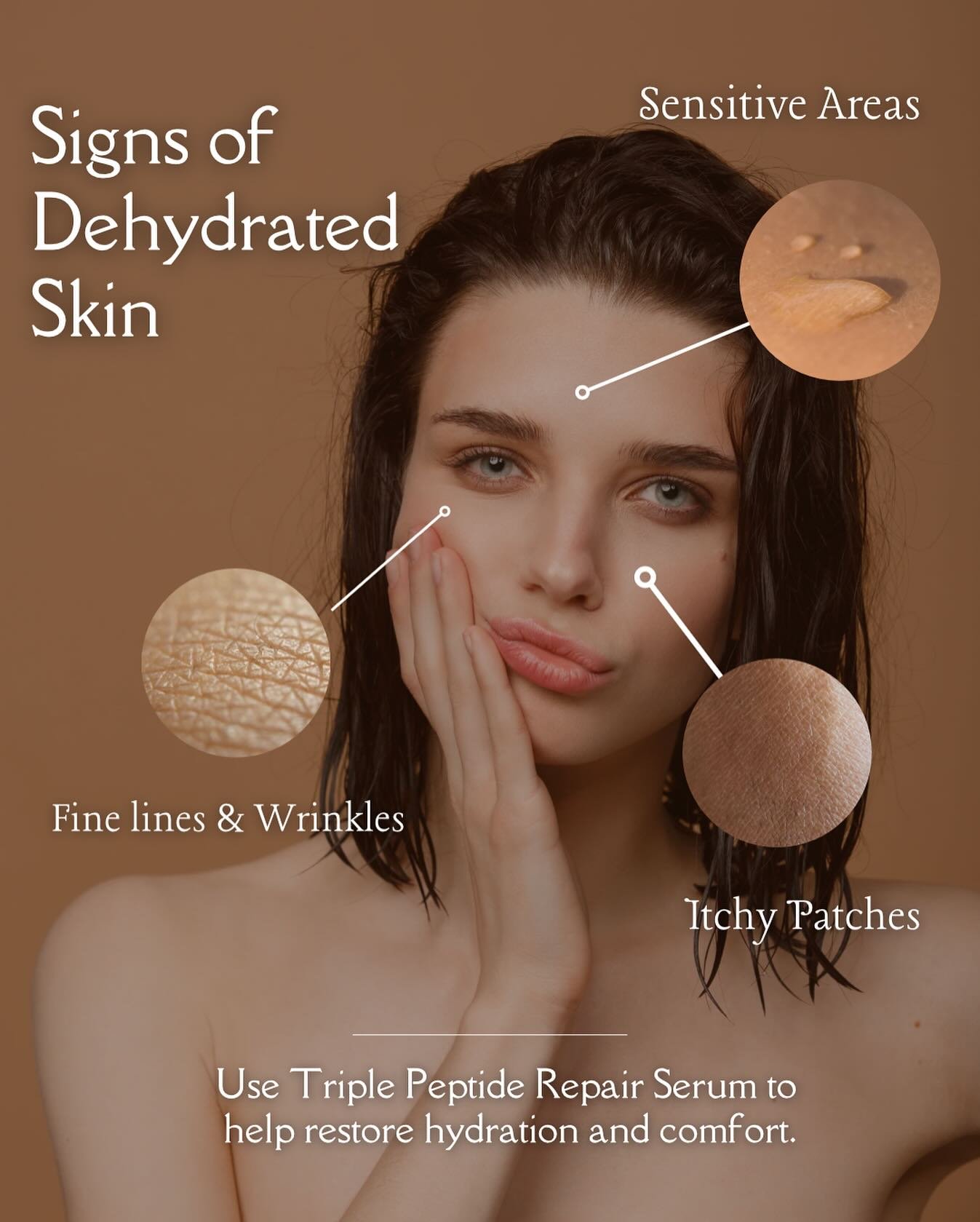 💧 Is your skin feeling tight, dull, or itchy?
These are common signs of dehydrated skin &mdash; often caused by loss of moisture and a weakened skin barrier.

✨ Triple Peptide Repair Serum is your solution:
✅ Deeply hydrates and plumps fine lines
✅ 