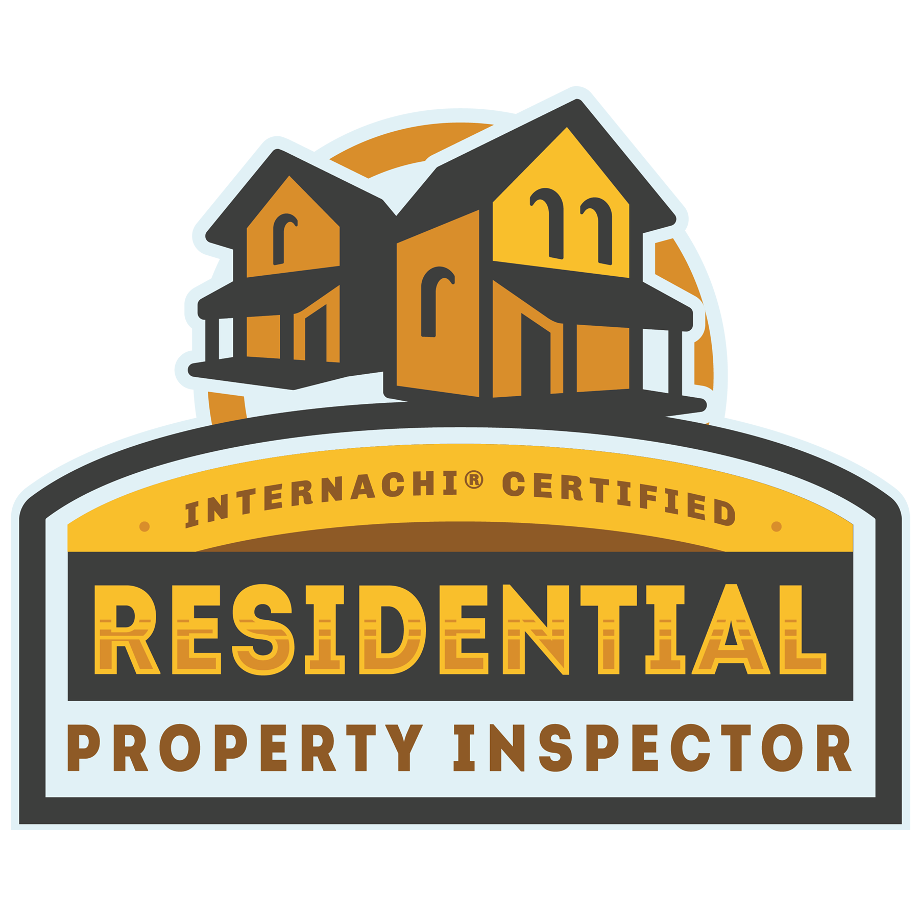 A logo featuring a stylized house with two towers, with the words 'International Certified Residential Property Inspector' beneath, indicating a certification for property inspectors.