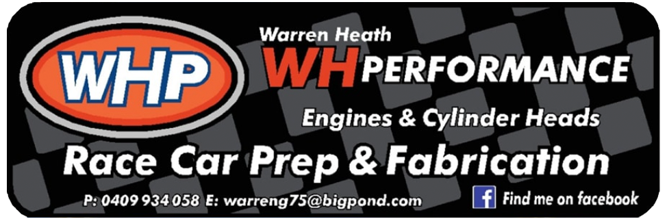 Warren Heath Performance logo with text about race car prep and fabrication