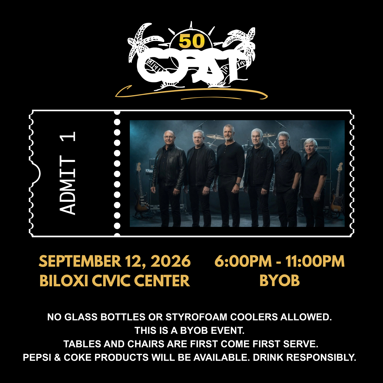 Coast 50th Anniversary Ticket