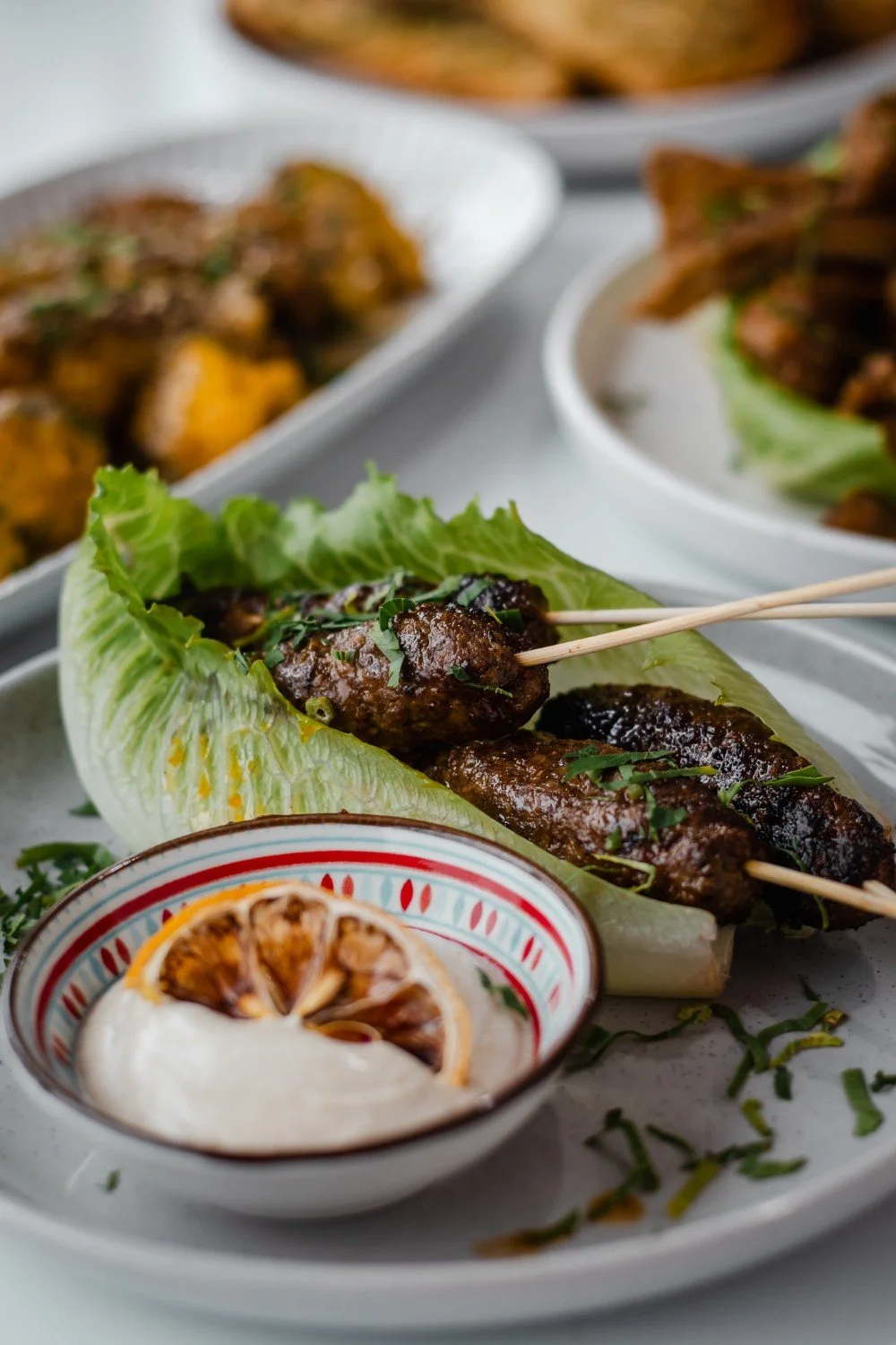 gluten free Middle Eastern lamb koftas tapas dish served at Hawkesbury restaurant Schembrae's at Kurrajong.