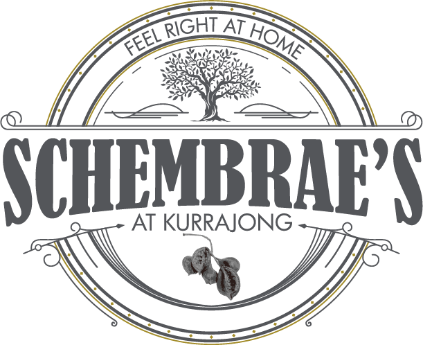 Schembraes at Kurrajong logo featuring kurrajong pods and tagline feel right at home.
