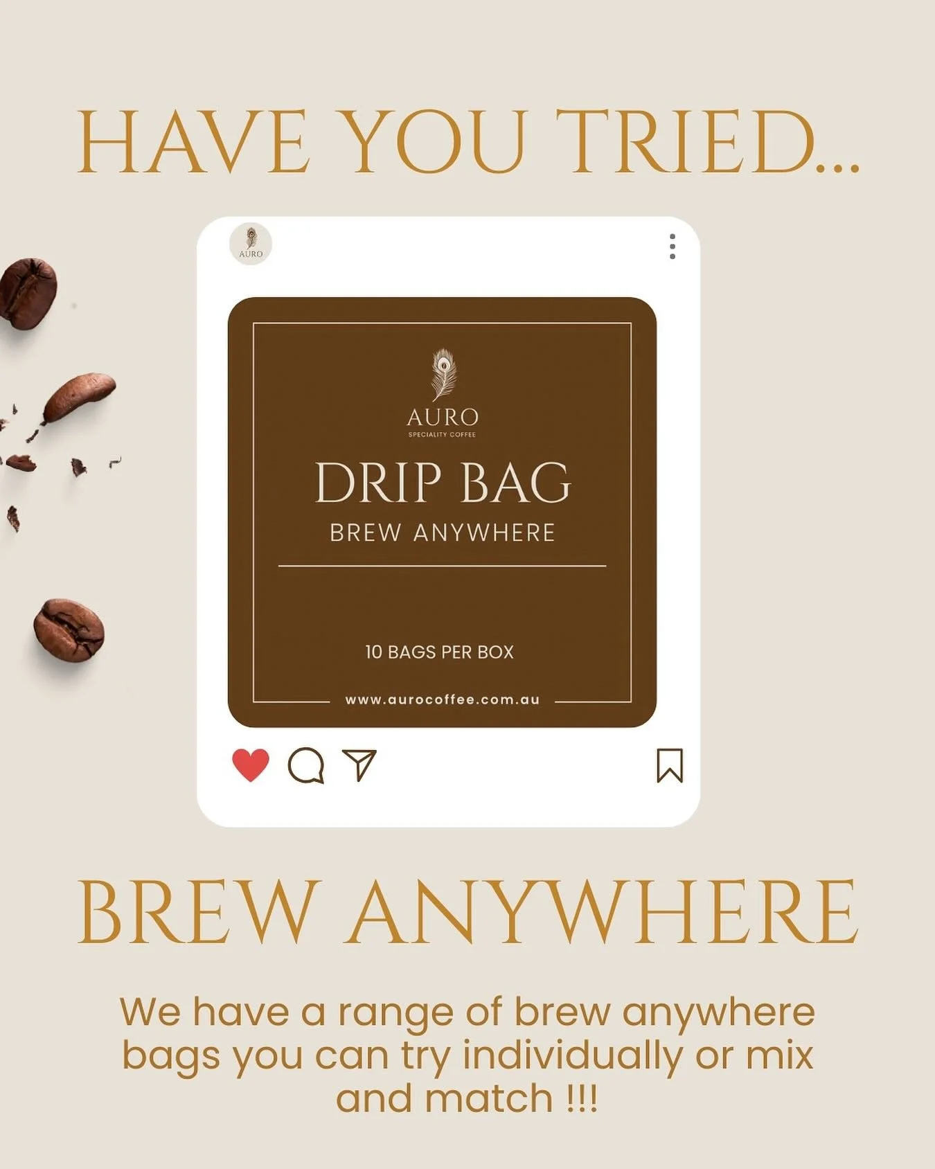 Hello Auro Community!!! We have received some amazing love  and support for our Brew Anywhere Drip bags. Have you tried a drip bag before? Here is what makes Auro special 🫶🫶🫶

We have over 15 different flavours you can choose - &ldquo;Variety is t