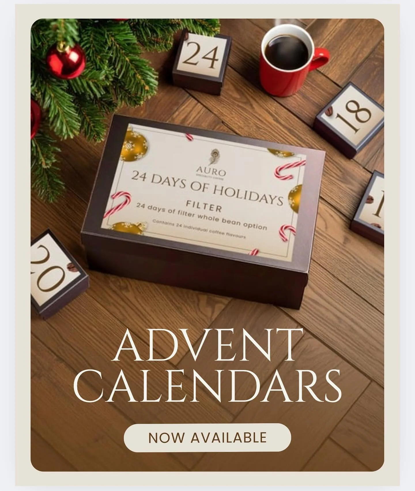 Auro Advent !!! 24 days of single origins !!! 30 grams of whole beans packed and sealed so you and your loved one can share something special