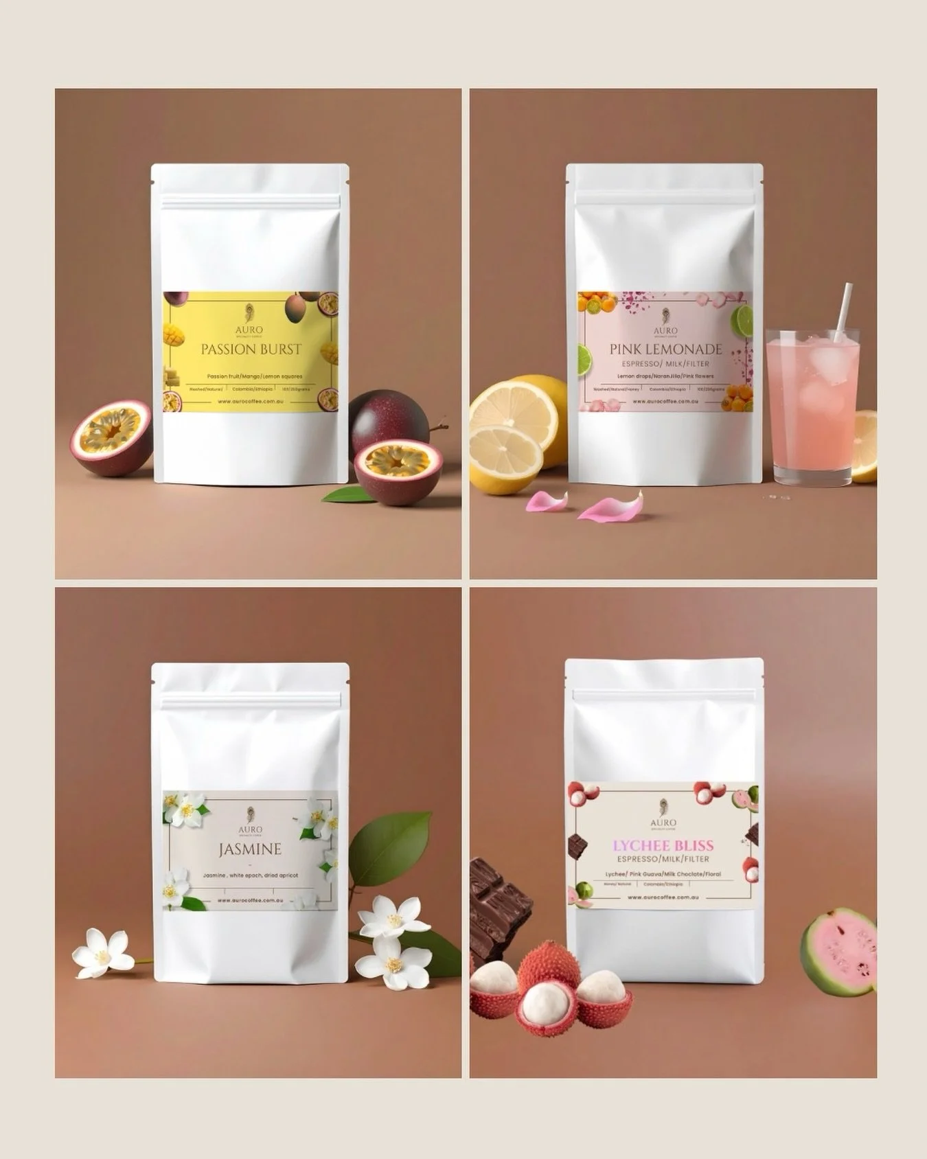 Hello Auro Family!!! Here our 4 more of our flavour bombs. 

Passion Burst was the name chosen by our favourite @whoiscomputer after an online competition. The aroma and flavour is intense. Filter, milk or cold brew. It&rsquo;s a brilliant coffee to 