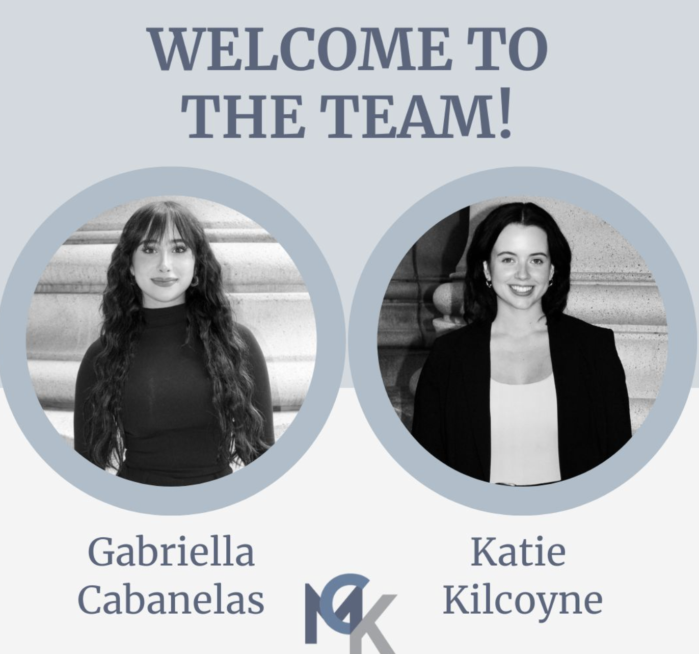 Professional law firm employee welcome post.