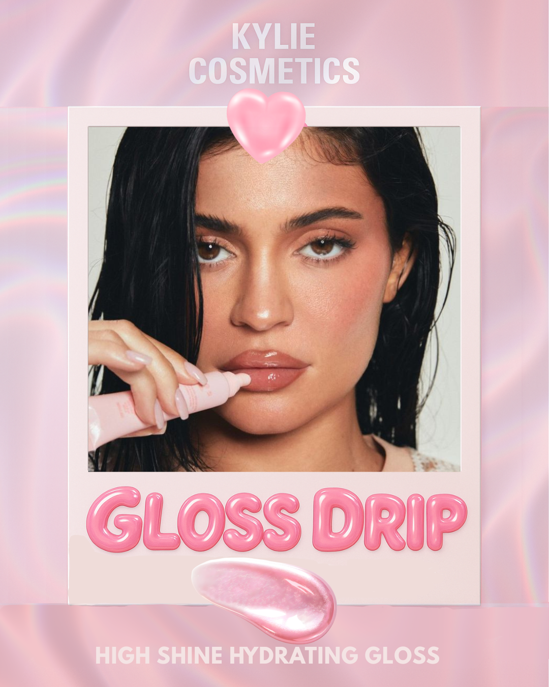 Mock-up Kylie Cosmetics Gloss Drip ad.