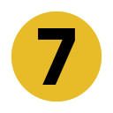 Yellow circle with the number 7 in black inside