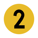 Yellow circle with the number 2 in black