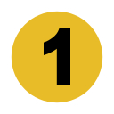 A gold circle with the number 1 in black inside.