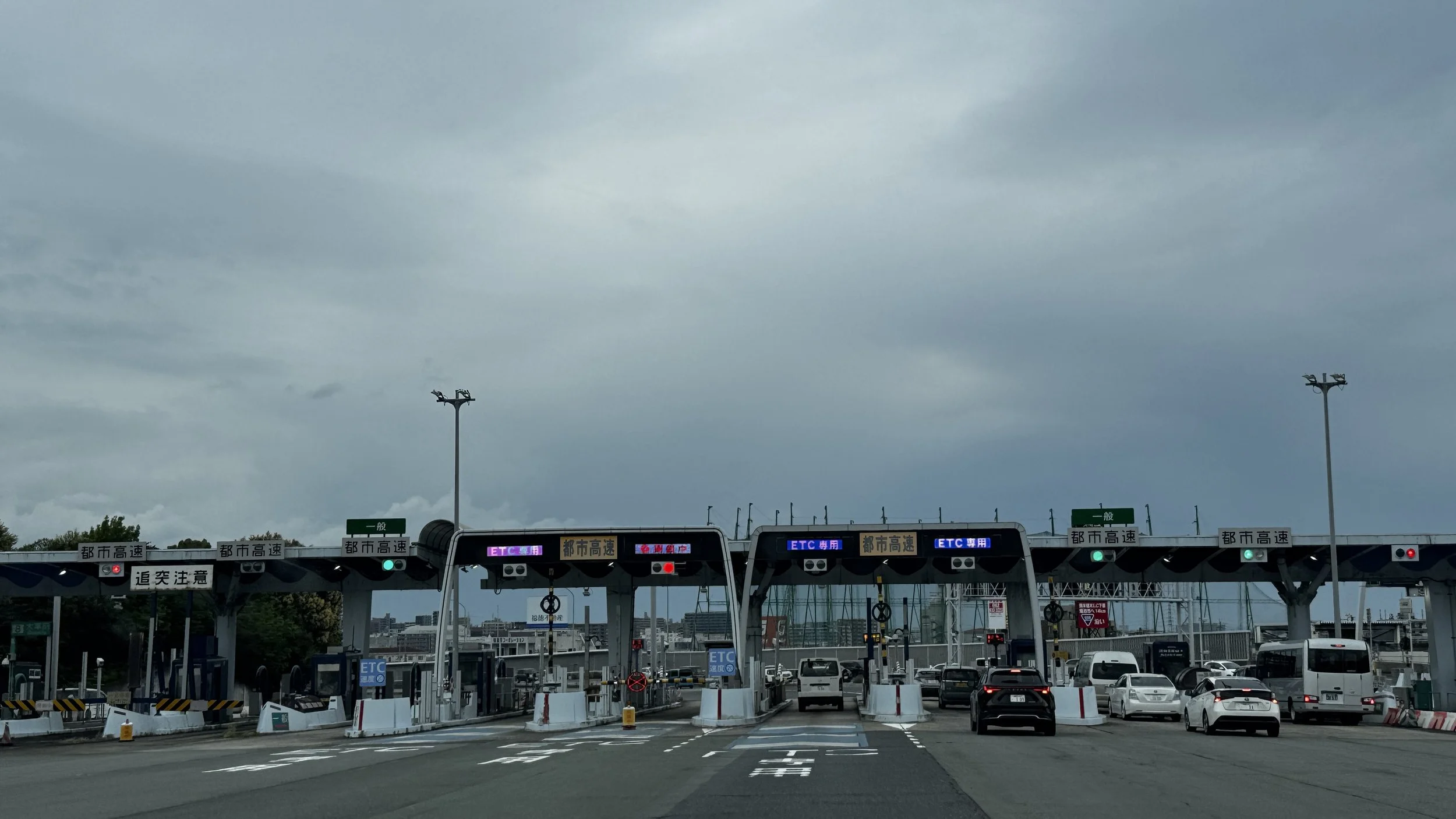 ETC toll gates on a Japanese urban expressway