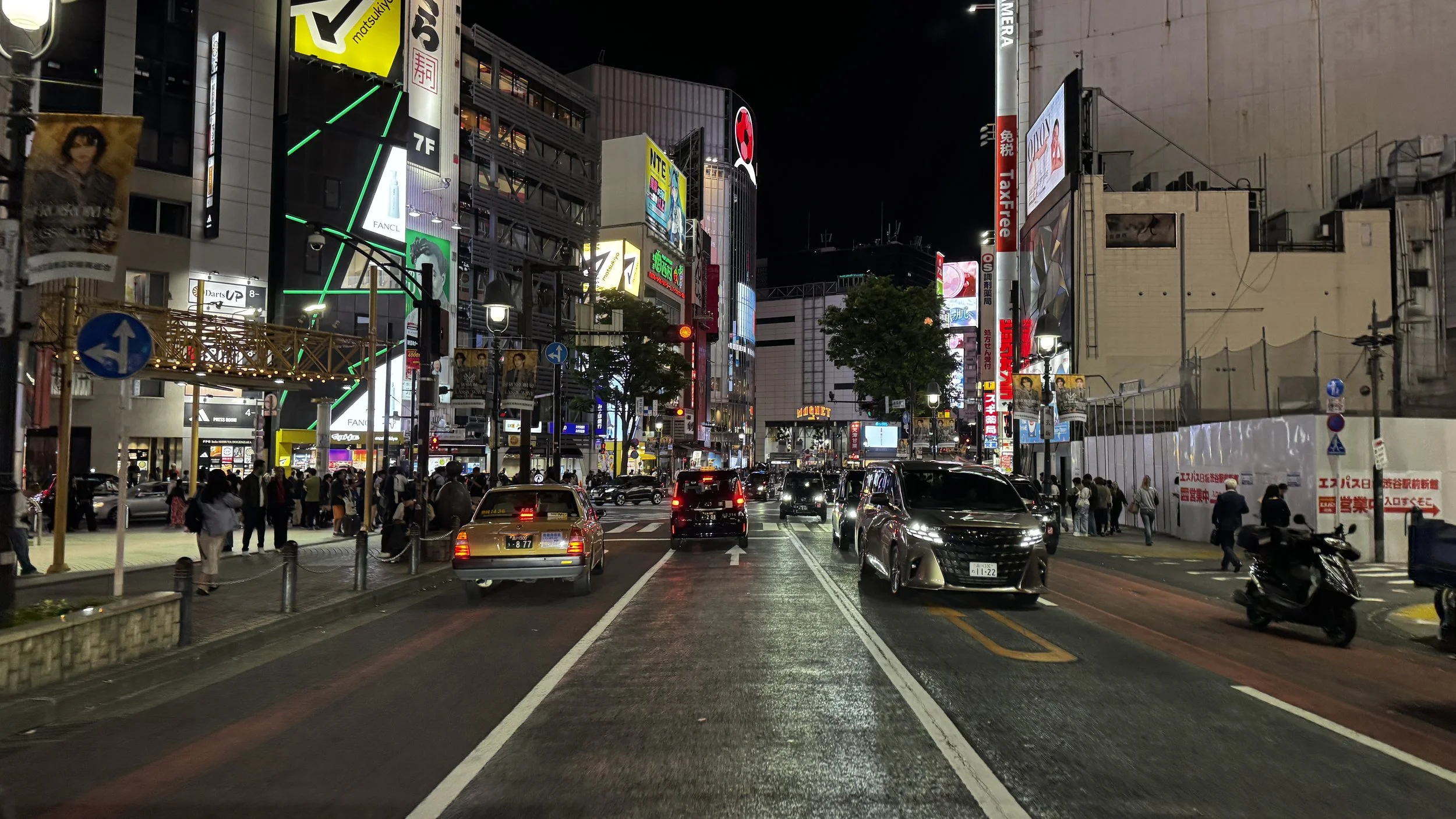 Shibuya Dogenzaka busy nightlife street to avoid for sleeping in campervan