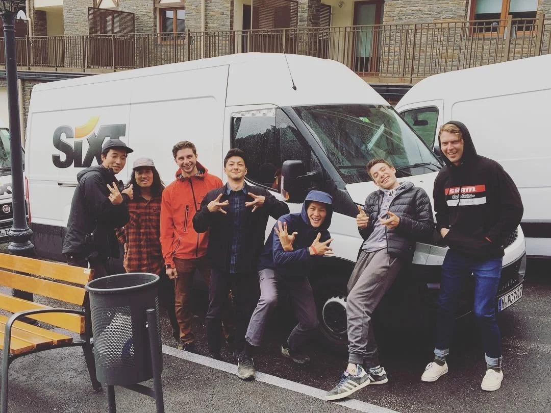 Campervan rented in Europe parked in Andorra with a group of vanlife friends