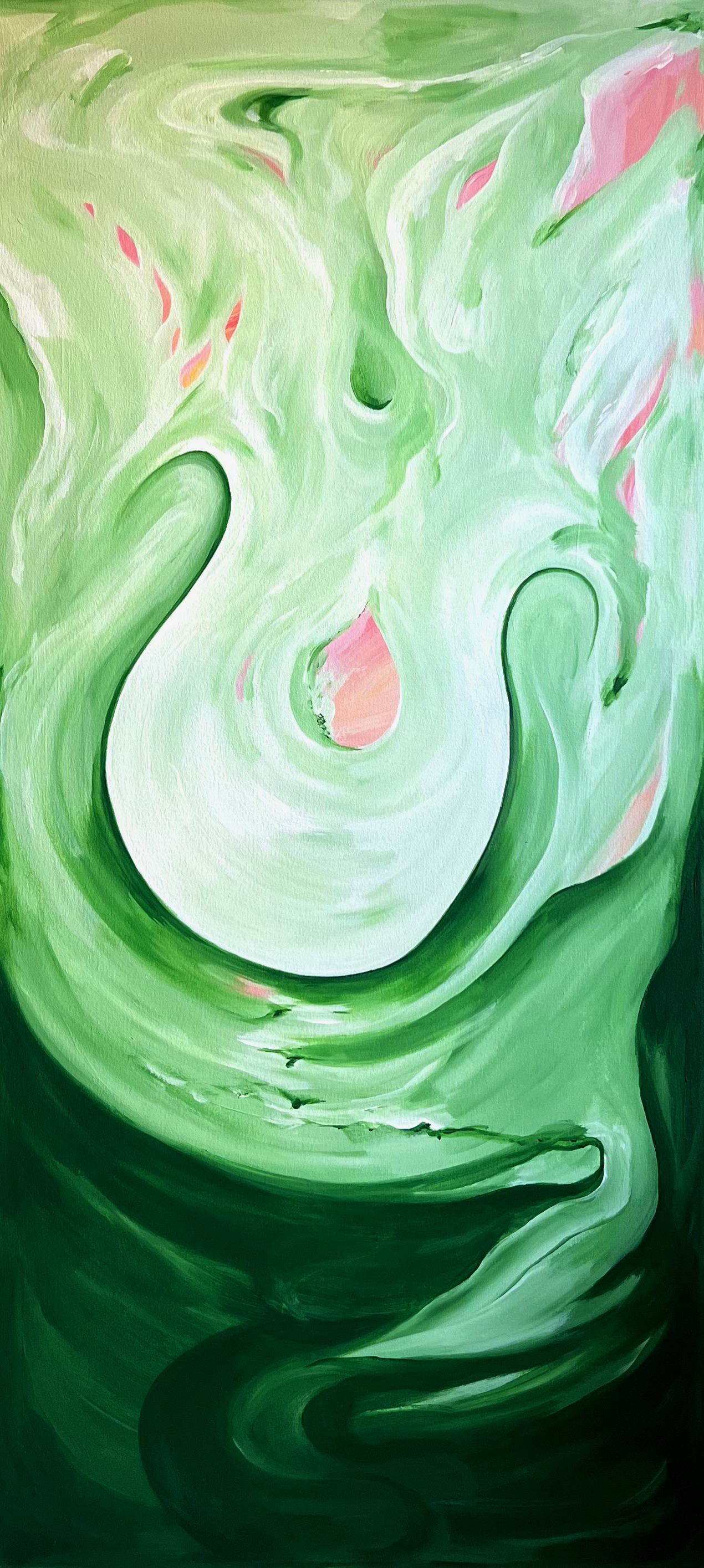 Little Girl Green 2025 
30 x 60 in 
Acrylic on Canvas 