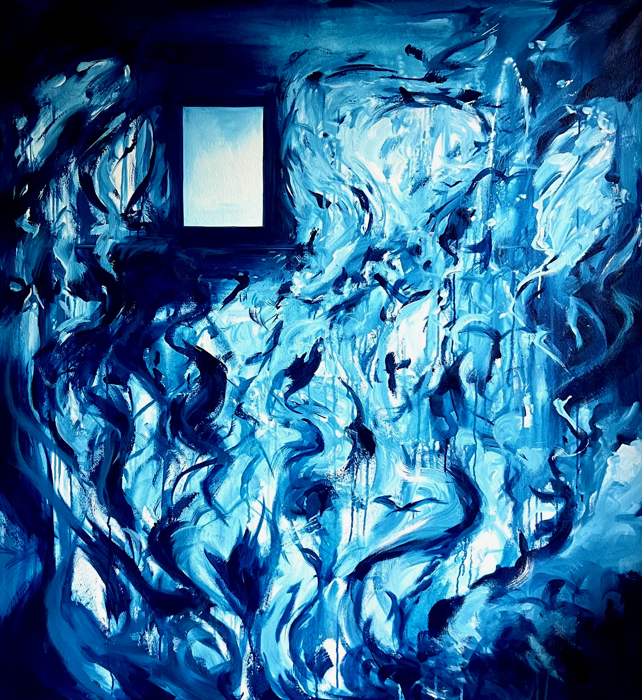 Bird Song / Grief Is A Window 2024 
54 x 60 in 
Acrylic on Canvas