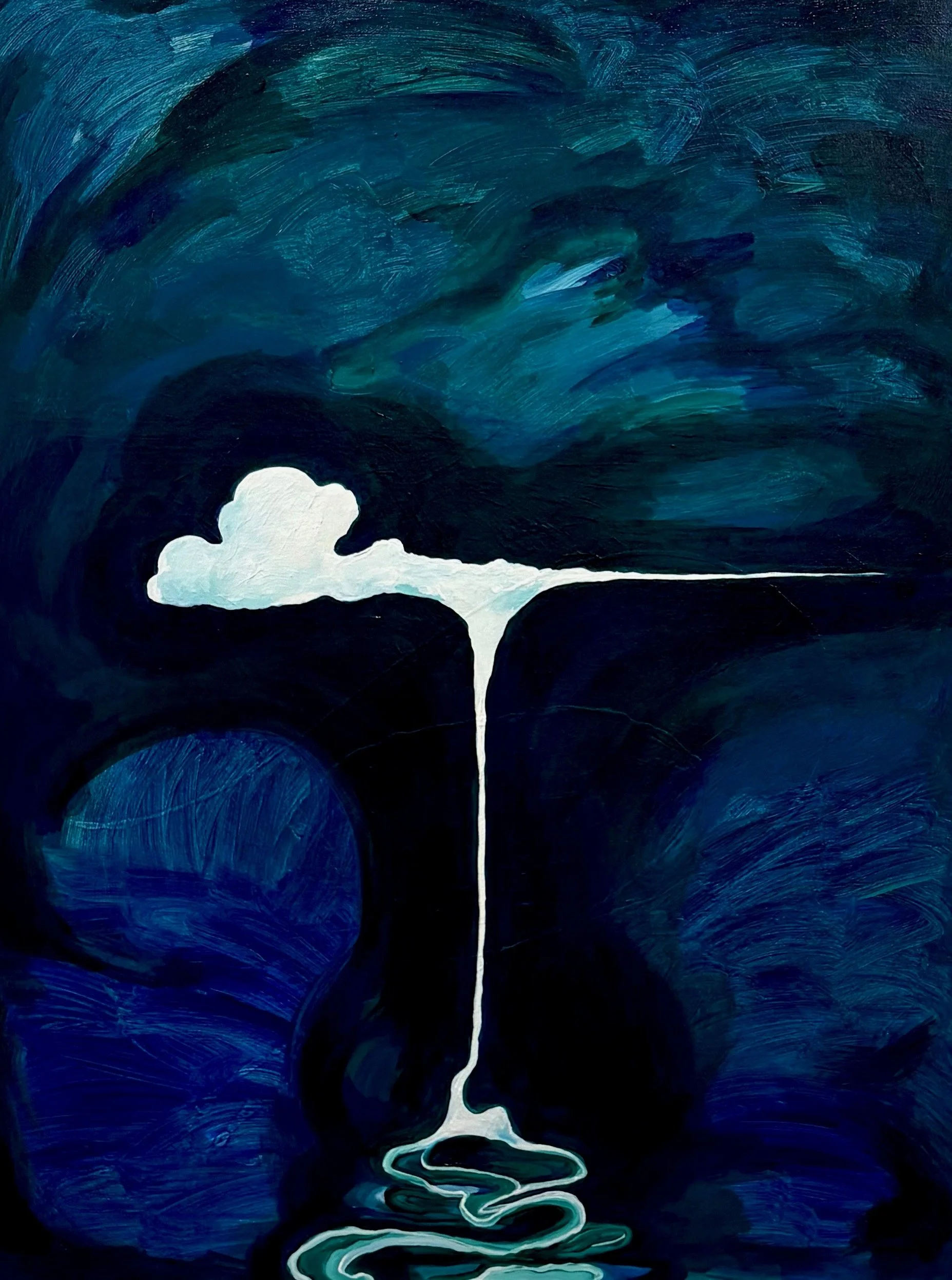 Drop Down The Well 2025
48 x 36 in 
Acrylic On Canvas 