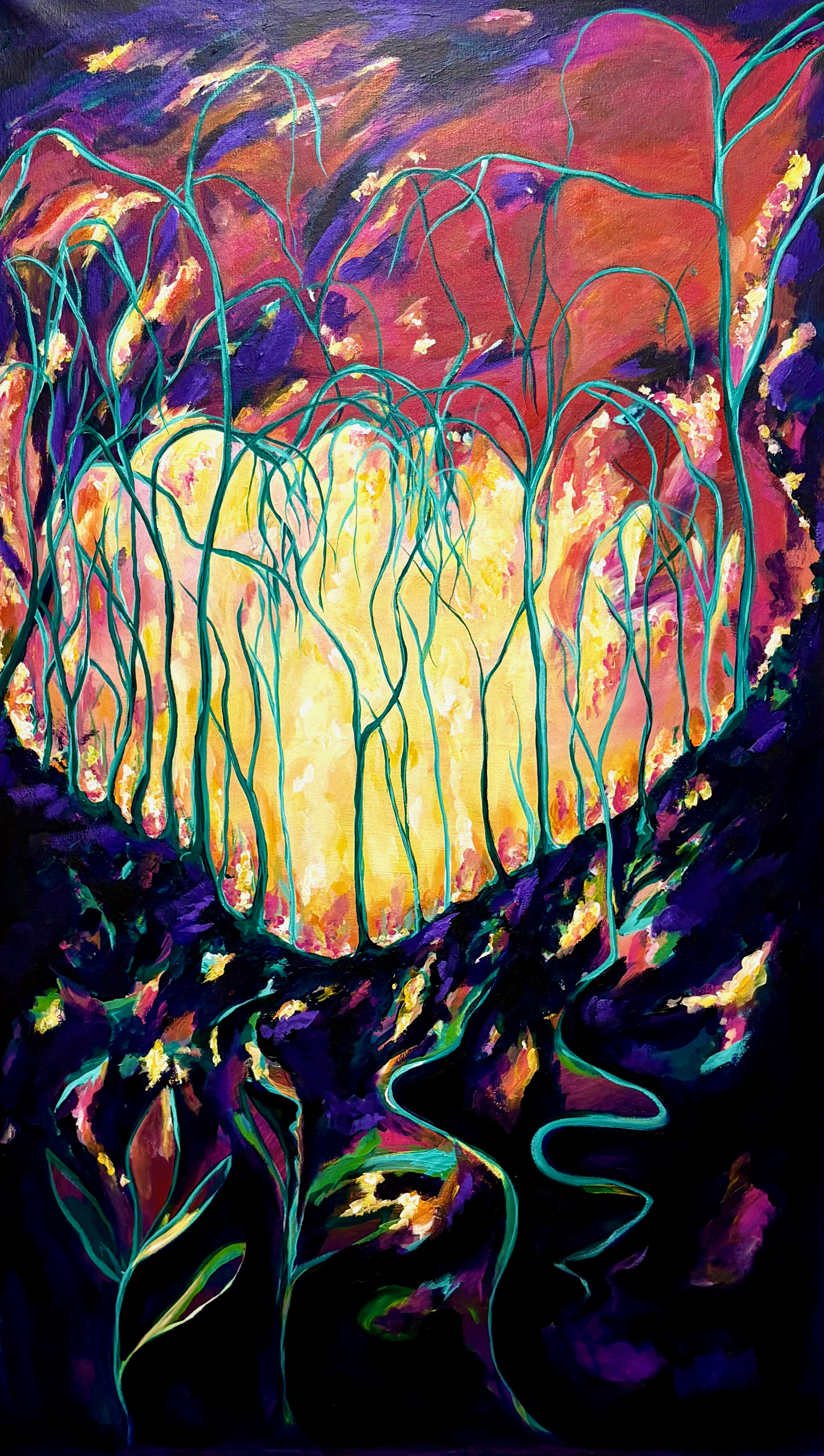 Soul Garden Heart Cave 2025 
54 x 32 in 
Acrylic on canvas 