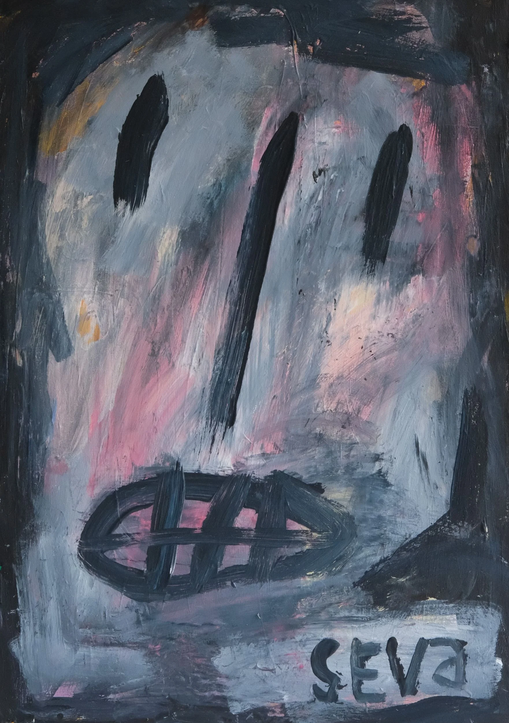 Ungenügend-Acryl auf Leinwand von Lenka Seva