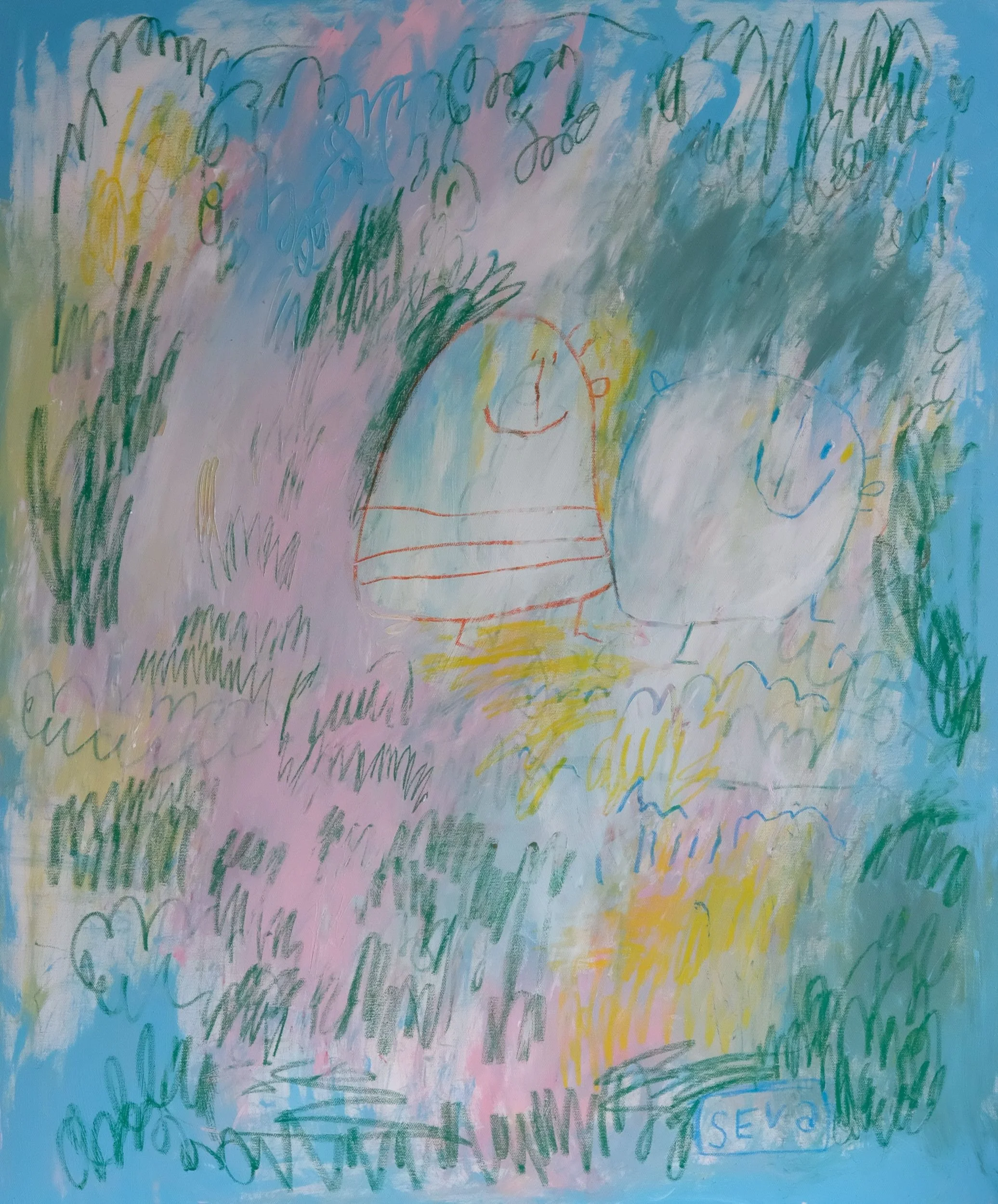 Hänsel und Gretel – Acryl und Ölpastell auf Leinwand von Lenka Seva