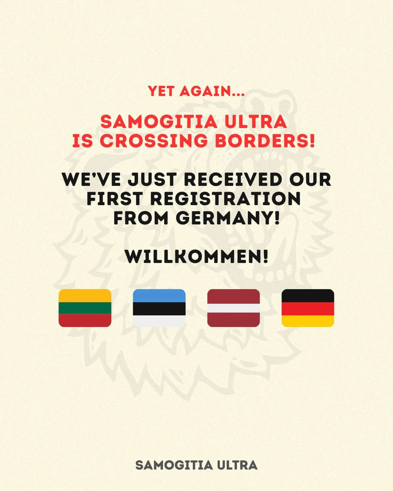 NEXT 👉 🇫🇮🇵🇱🗺️

🐻 Registration is open!
🏁 Race date: 2026-06-06
📍 Germanto ežero tiltas, Tel&scaron;ē, Lithuania.

#SamogitiaUltra #LastManStanding #BackyardUltra