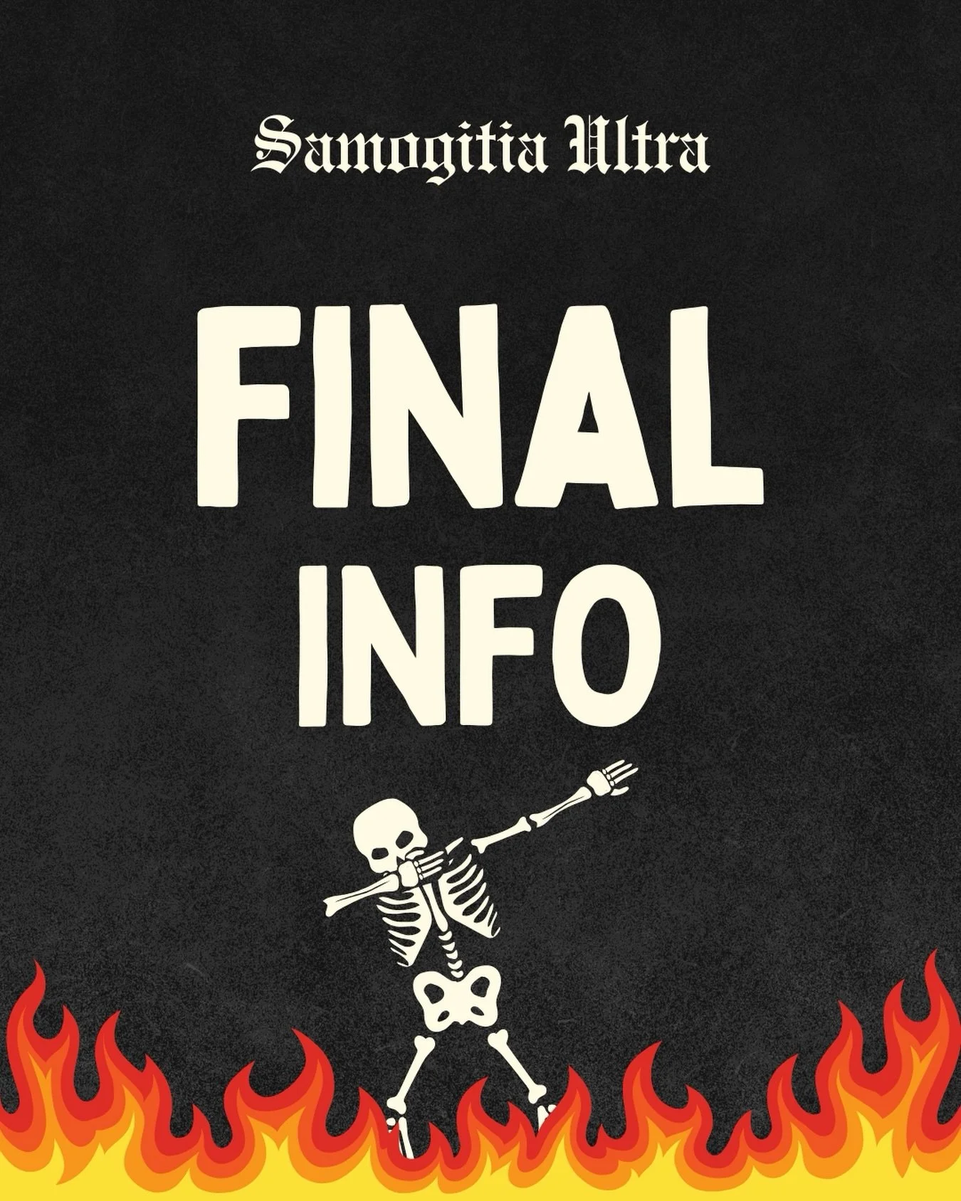 Nežinai kokią suknelę įsidėti ar kelintą valandą prasideda tūsas? Visą aktualiausią info rasi Samogitia Ultra svetainės &lsquo;FINAL RACE INFO&rsquo; skiltyje. 🤘

🇬🇧➡️ Not sure which dress to take or when the party starts? All the most important i