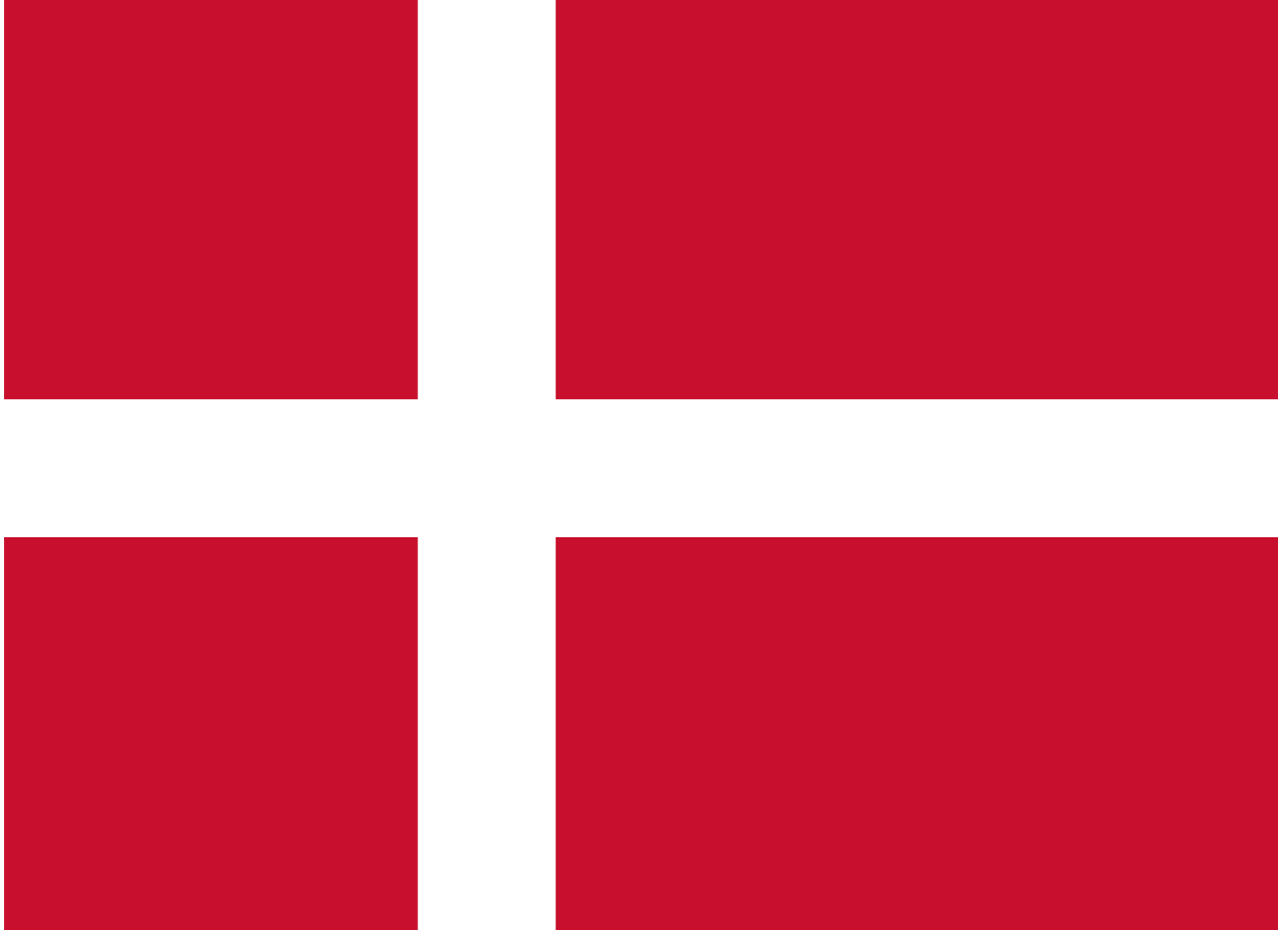 Danish flag with a red background and white cross