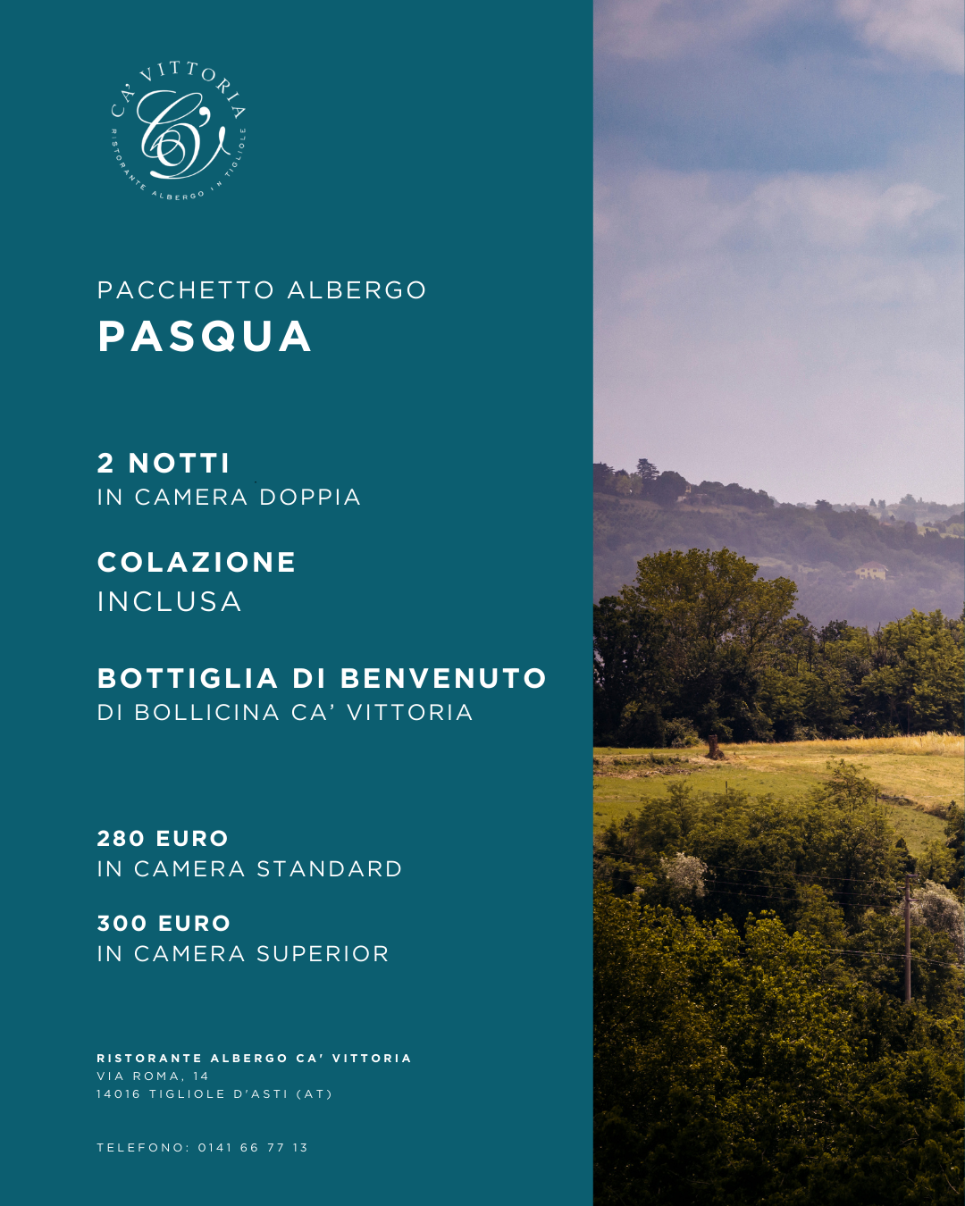 Pasqua tra le colline del Monferrato: il pacchetto soggiorno di Ca’ Vittoria