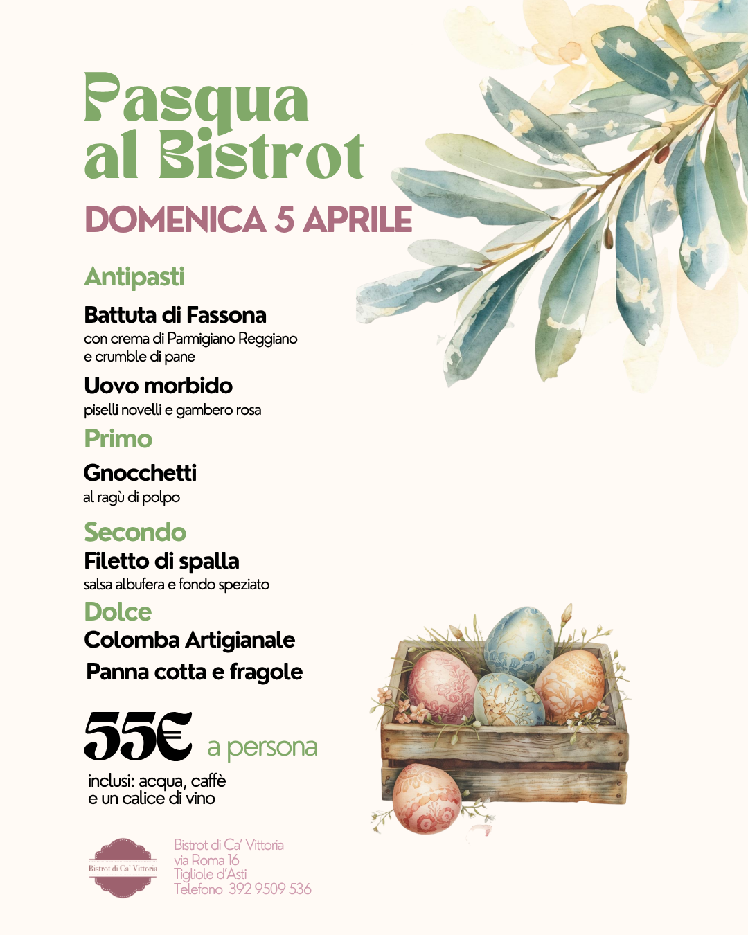 Pasqua al Bistrot di Ca’ Vittoria: la tradizione che incontra la primavera
