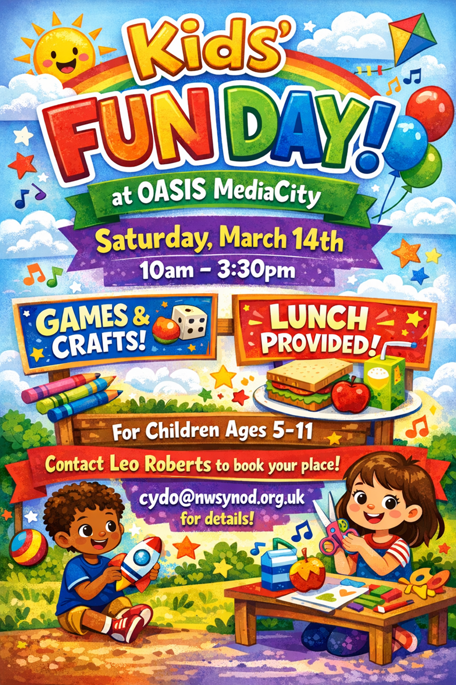 Children’s Fun Day Saturday, March 14th, Oasis, MediaCity&nbsp;