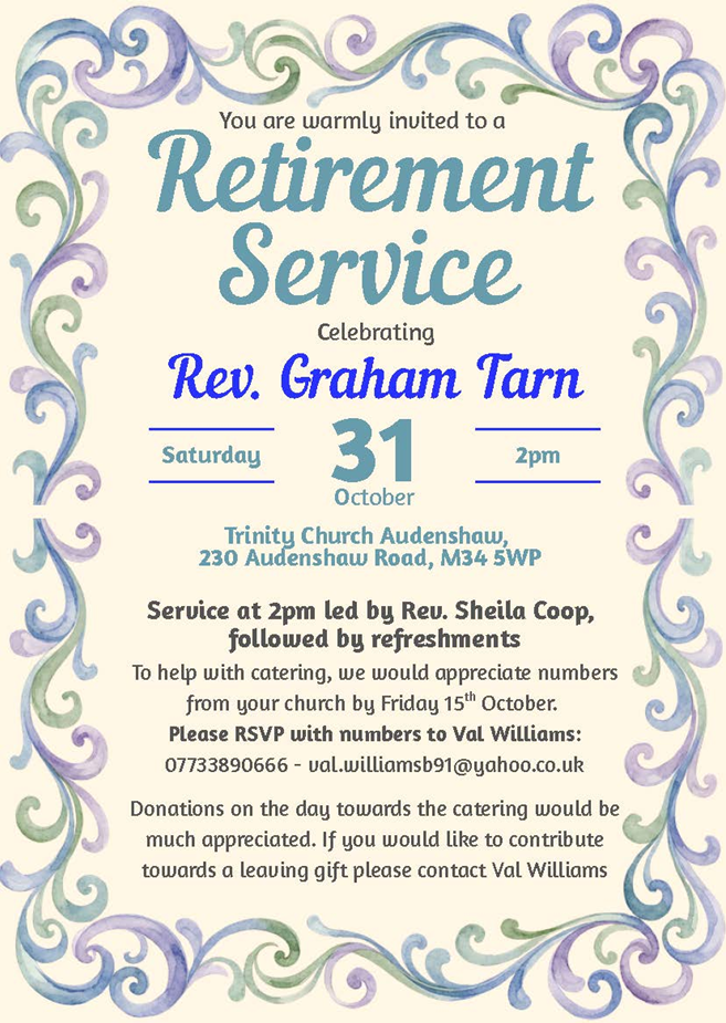 Retirement Service Celebrating Rev Graham Tarn&nbsp;