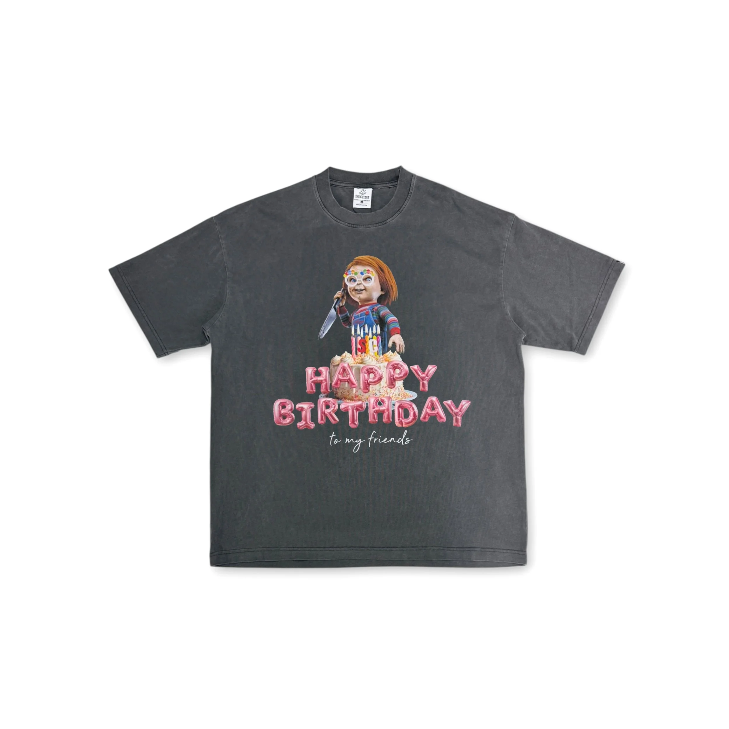 "HAPPY BIRTHDAY, CHUCKY" WASHED T-SHIRT