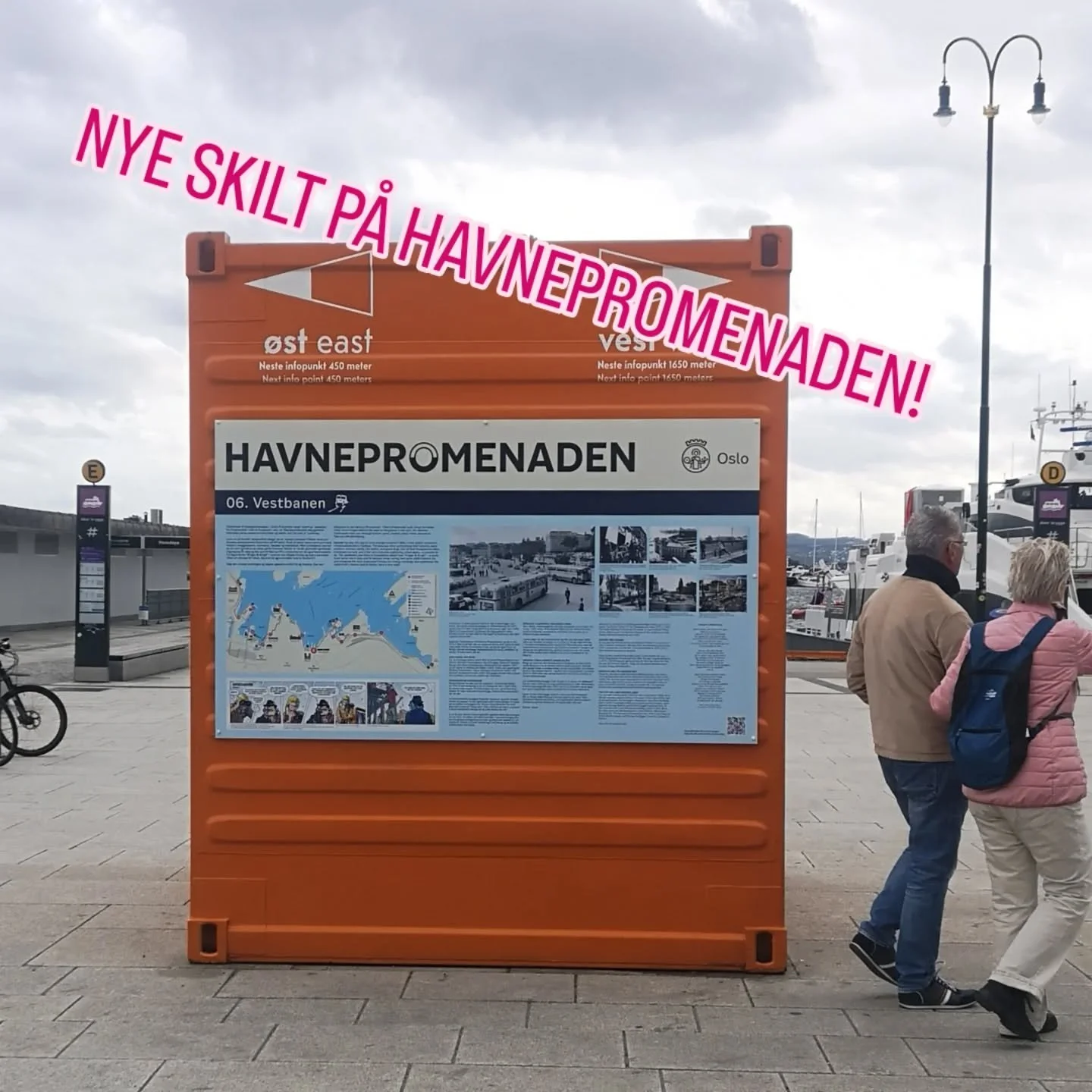NYE SKILT P&Aring; HAVNEPROMENADEN!

👌Vi er stolte av &aring; presentere splitter nye informasjonsskilt p&aring; alle de 14 containerpunktene fra&nbsp;01 Frognerkilen&nbsp;til&nbsp;14 Kongshavn. 

👢Ta deg en tur langs sj&oslash;fronten og opplev Os