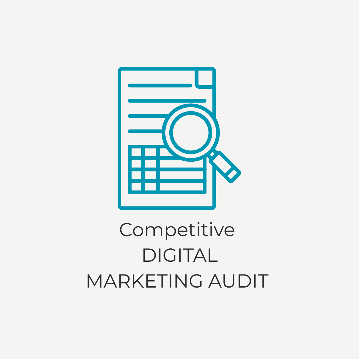 Digital marketing audit with charts and website analytics on a laptop screen.