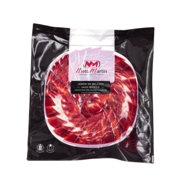 Jamón de Bellota; 100% IBERICO; Hand-Carved; 80 gr sliced  (17.89 € / 34.98 лв.)