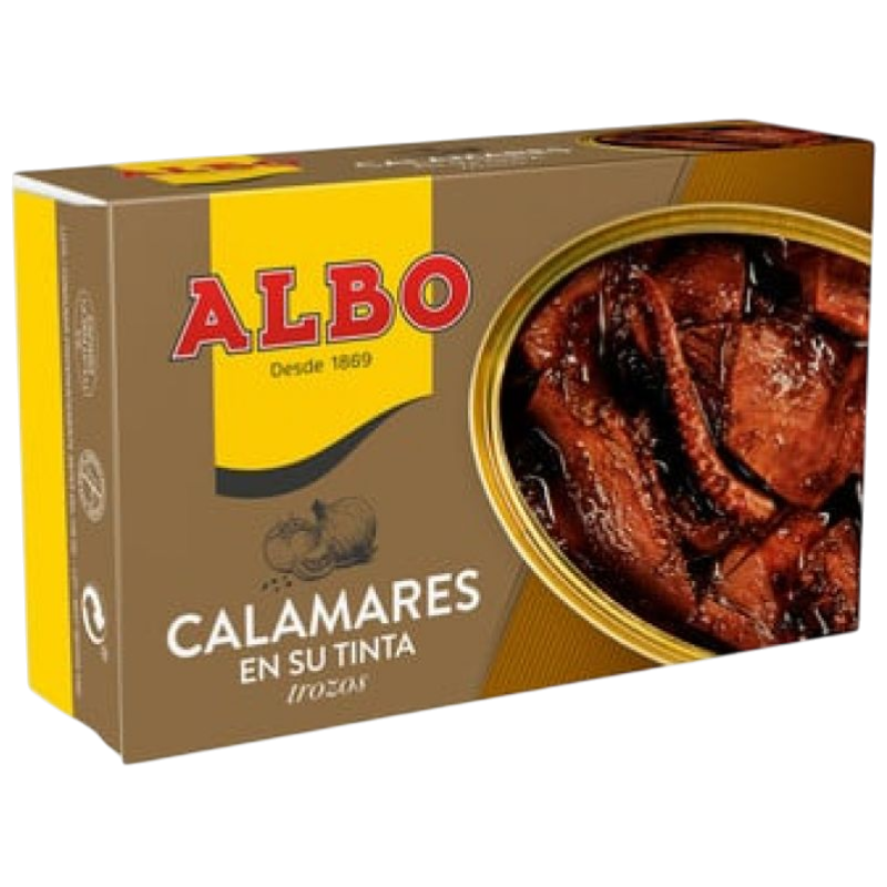 Calamares (trozos) en su tinta; 112 g (3.57 € / 6.98 лв.)
