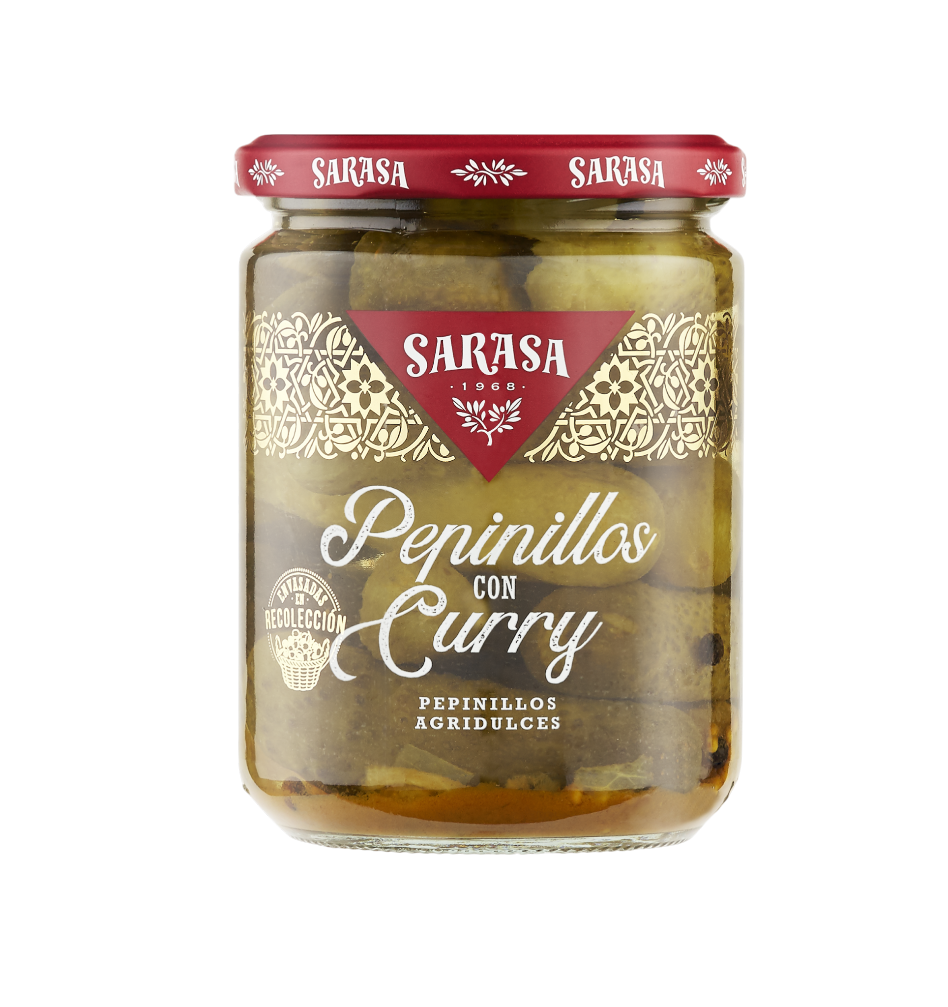 Сладко-кисели корнишони с къри 190/400 гр. (3.73 € / 7.29 лв.)