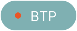 Bouton vert with le texte 'BTP' et un point rouge