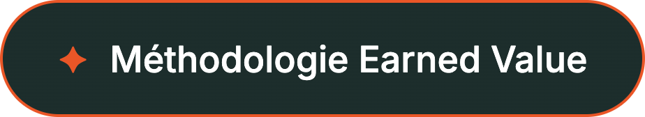Texte sur fond sombre avec un symbole en forme d'astérisque orange, lecture "Méthodologie Earned Value"