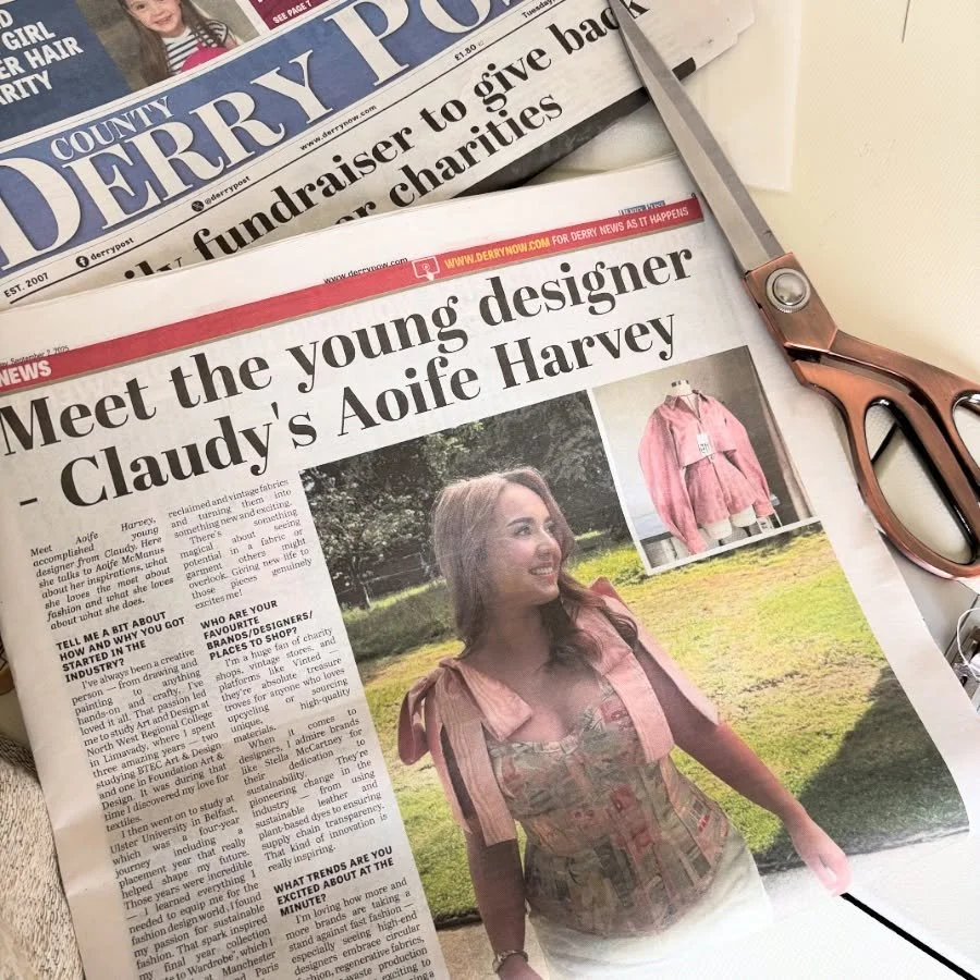 &lsquo;Meet the young designer&rsquo;🗞️

-Thank you @aoifemariemac for the feature in @derrypost, so delighted to be featured 💗

#cifd #tadf #irishdesigner #sustainability #sustainablefashion