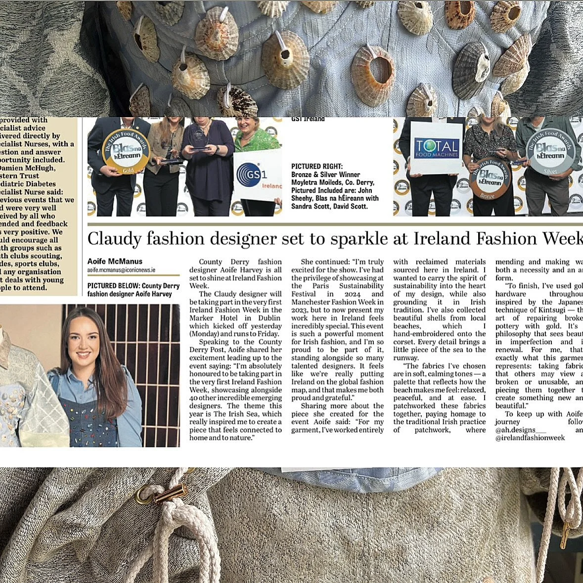 &lsquo;Claudy Fashion designer set to sparkle at @irelandfashionweek &rsquo;🗞️

-Thank you @aoifemariemac for the feature in @derrypost, so delighted to be featured on the run up to the big event!💙

#cifd #tadf #irishdesigner #sustainability #susta