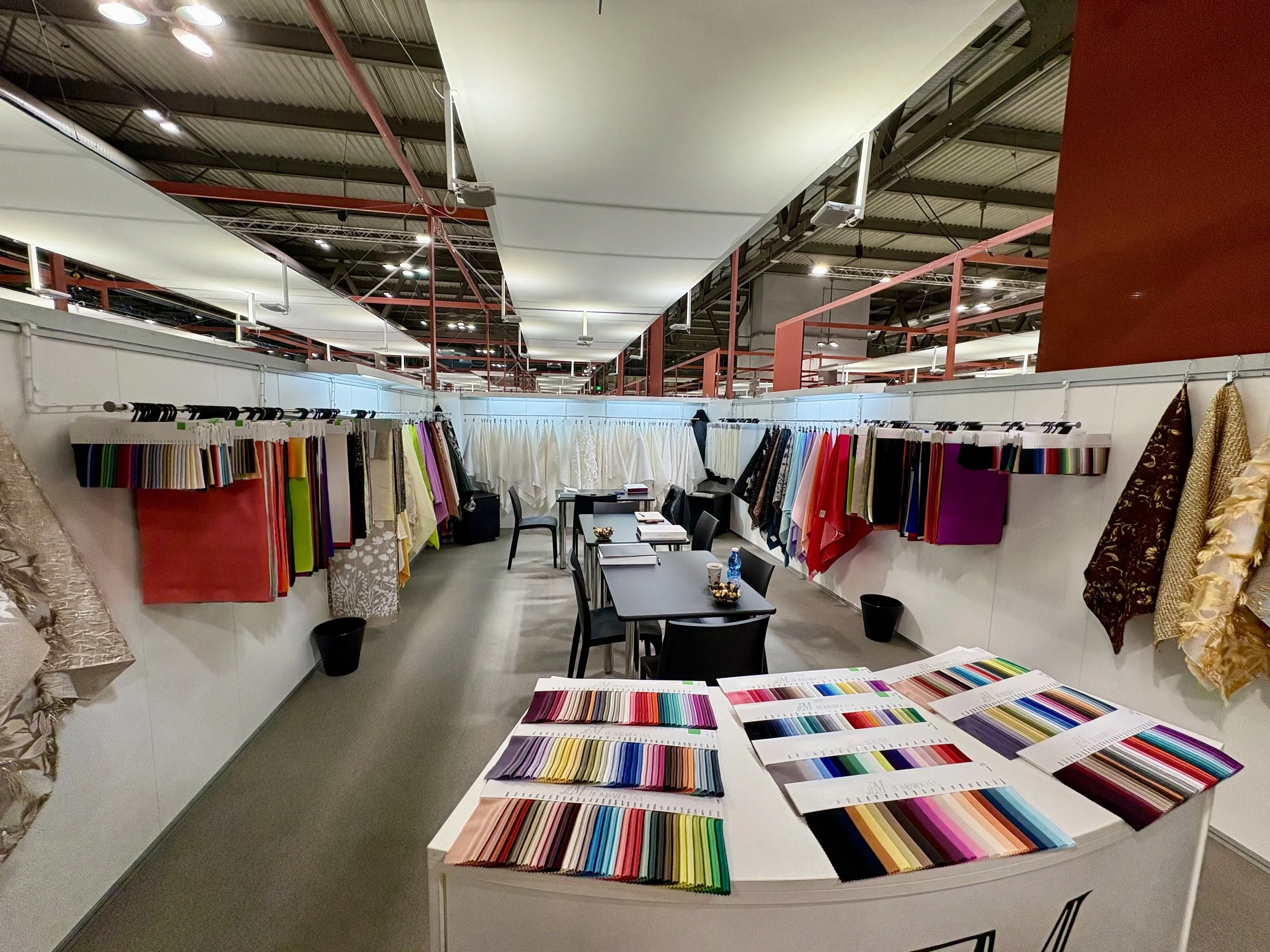 display luxury textiles front desk colourful tables and chairs