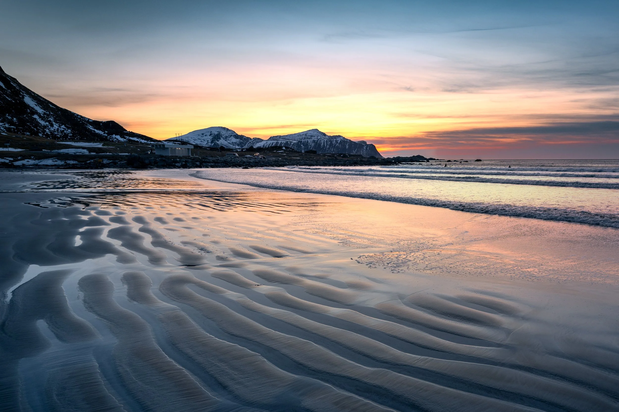 Wellenrippel am Strand von Skagsanden